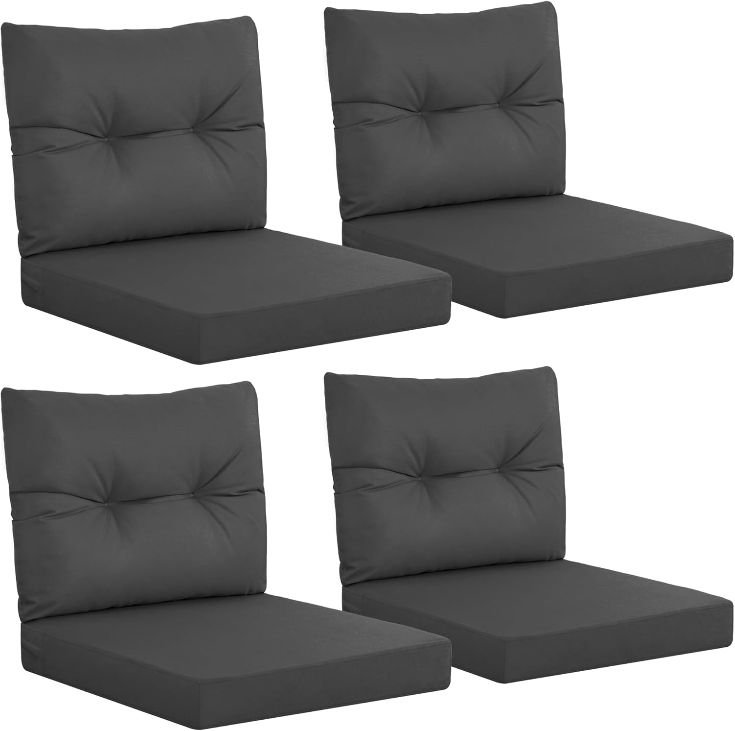 Outdoor Furniture Cushions 24 X 24 - Conjunto de 4 almofadas cinza escuro