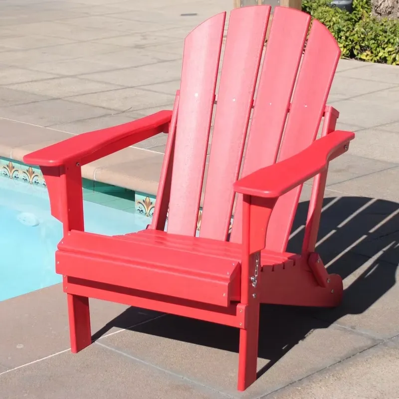 Outdoor Furniture Recycled Plastic - Cadeira Adirondack Dobrável de Resina HDPE