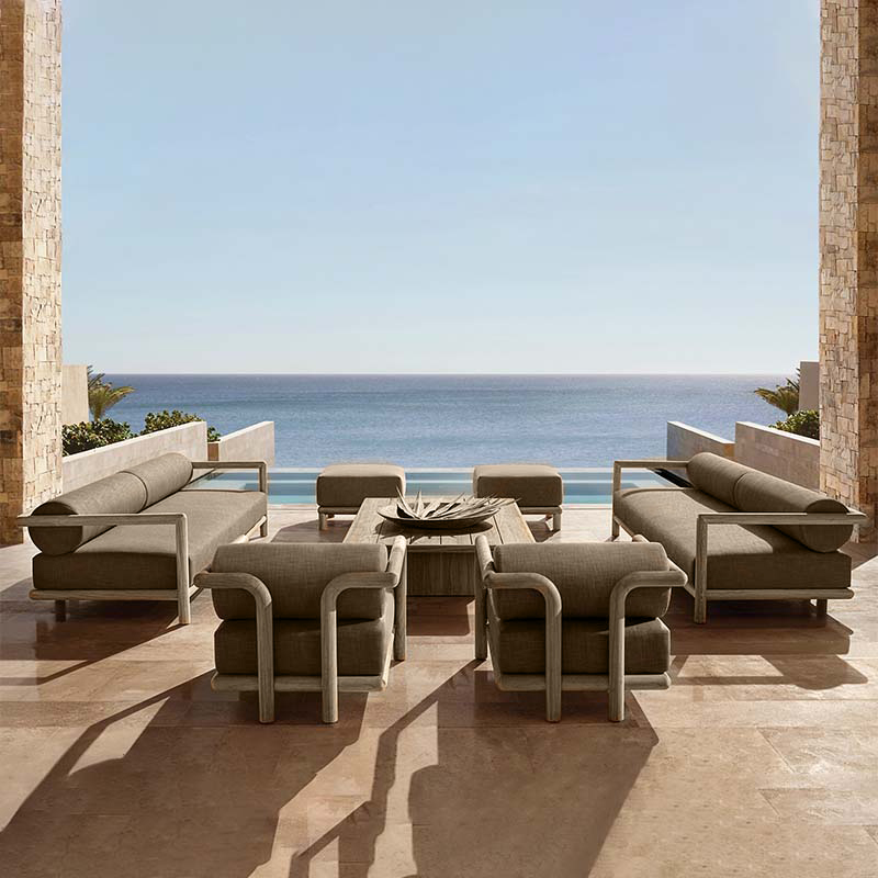 Outdoor Furniture Teak - Conjunto de sofás de jardim para