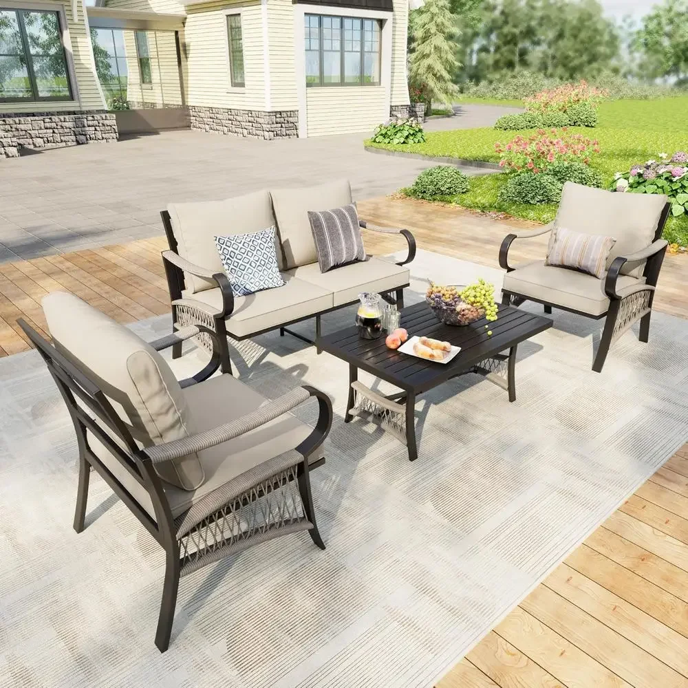 Outdoor Furniture Loveseat - Conjunto de Móveis de Metal para