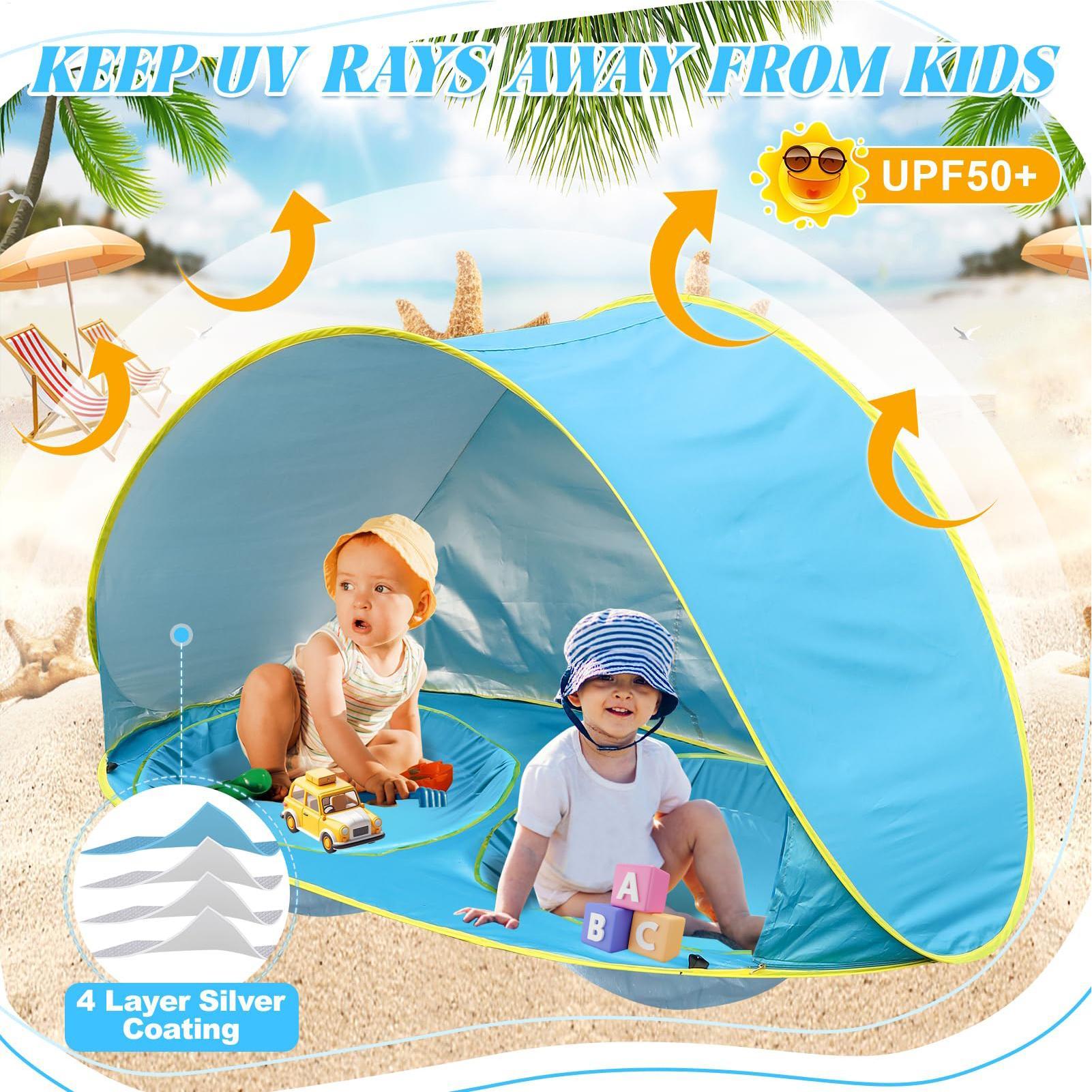 Tenda de praia infantil com pi - Sun Sail Shade avaliação e preço