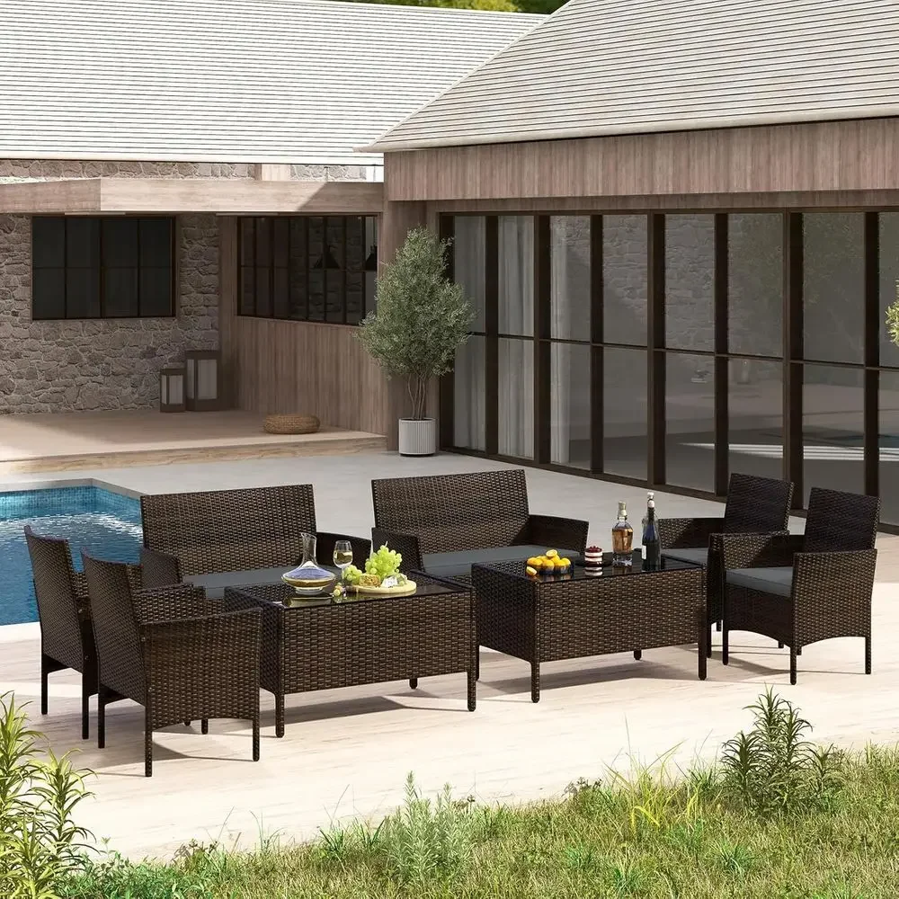 Conjunto de Móveis de Rattan p - Outdoor Furniture Loveseat avaliação e preço
