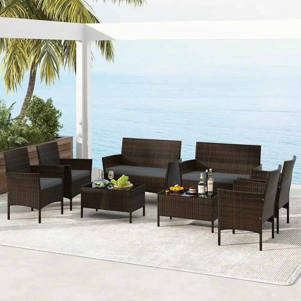 Conjunto de Móveis de Rattan p - Outdoor Furniture Loveseat avaliação e preço