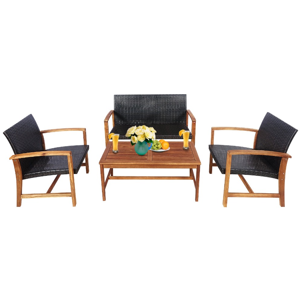Conjunto de Móveis de Rattan p - Outdoor Furniture Loveseat avaliação e preço