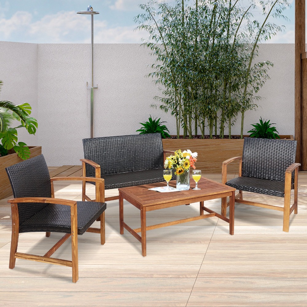 Conjunto de Móveis de Rattan p - Outdoor Furniture Loveseat avaliação e preço