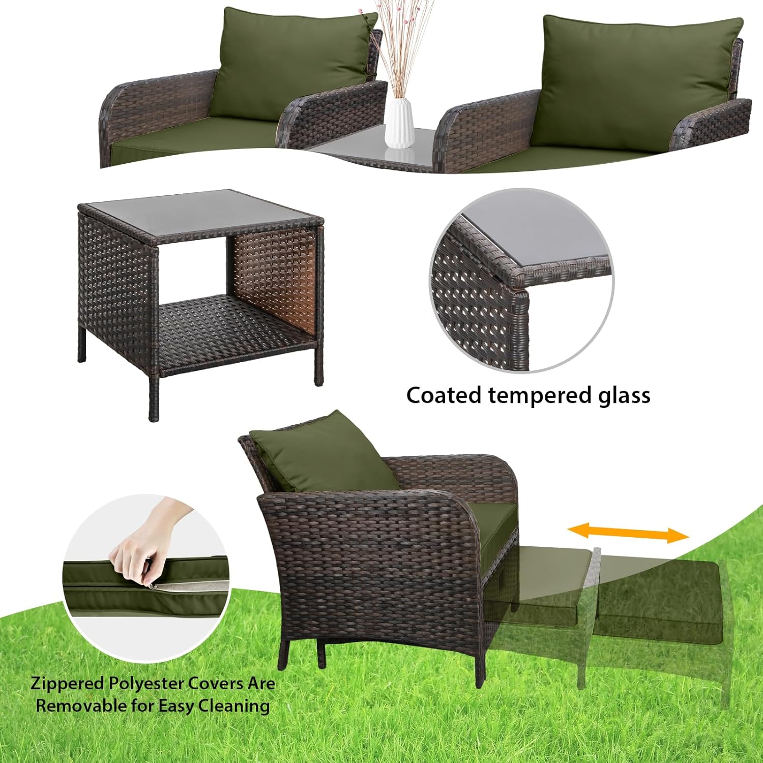 Conjunto de 5 Peças de Rattan  - Outdoor Furniture Set avaliação e preço
