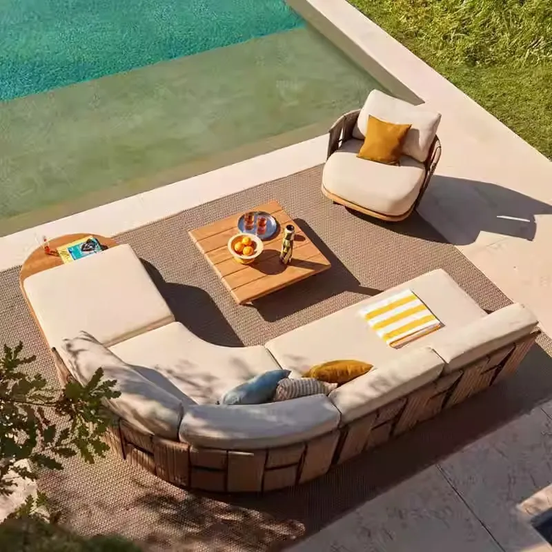 Sofá de vime nórdico para exte - Outdoor Furniture Designer avaliação e preço
