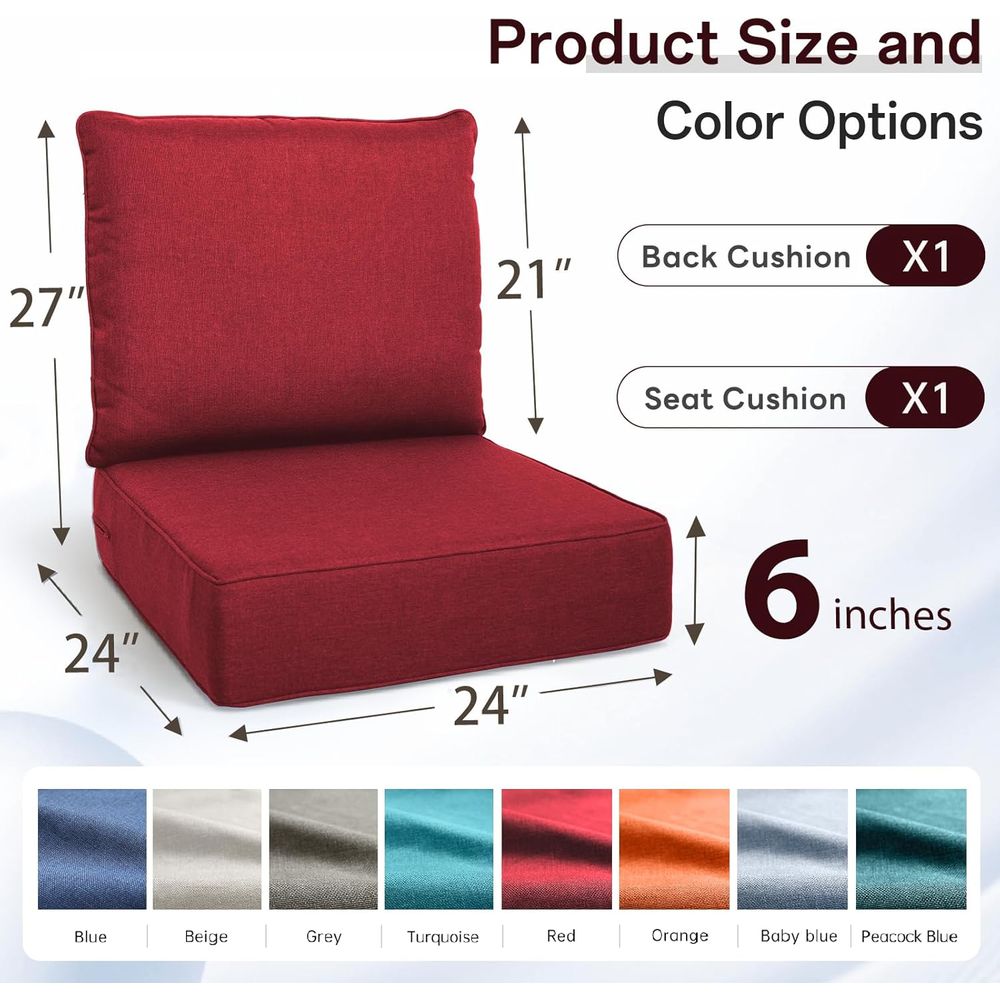 Conjunto de almofadas de luxo  - Outdoor Furniture Cushions 24 X 24 avaliação e preço