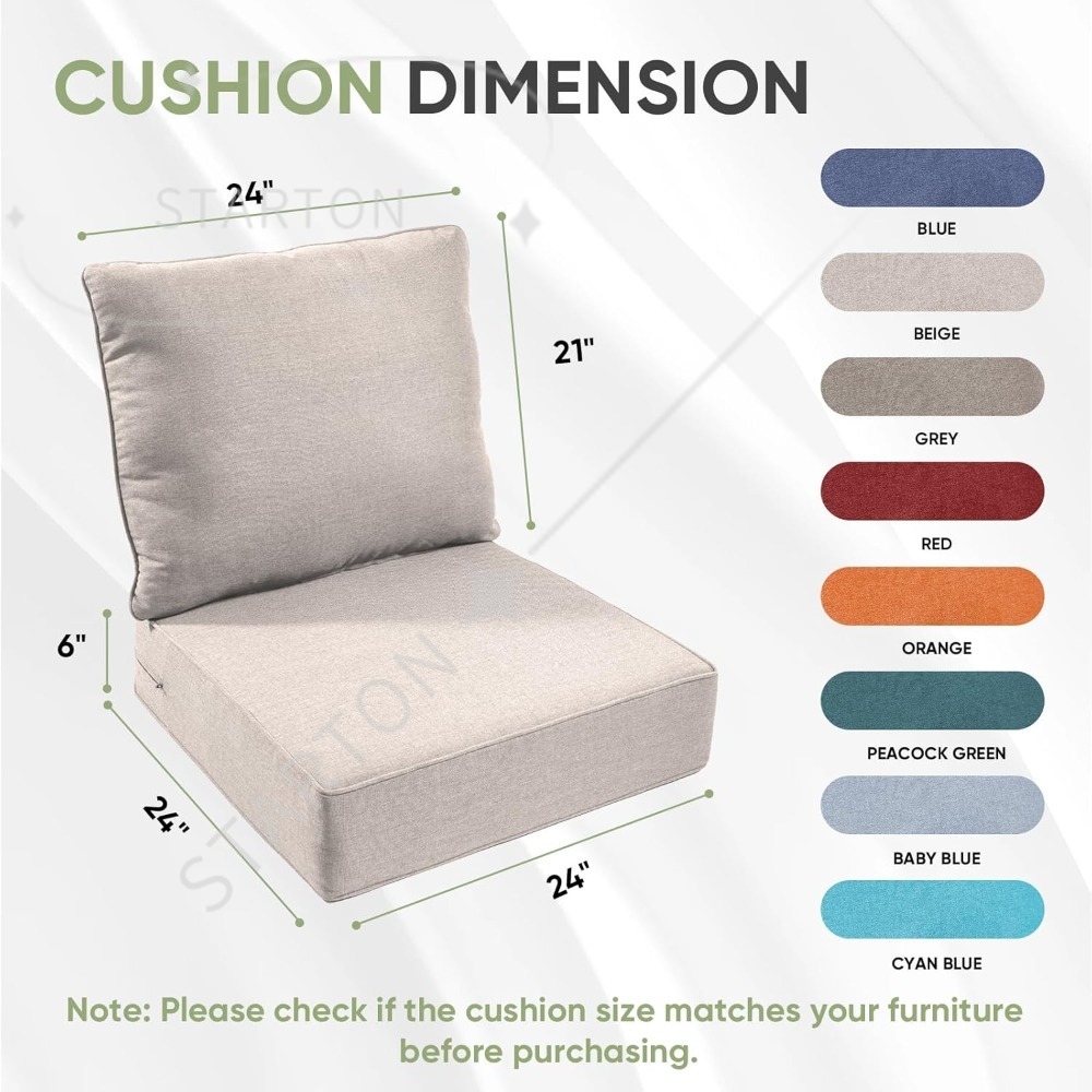 Conjunto de 3 almofadas para c - Outdoor Furniture Cushions 24 X 24 avaliação e preço
