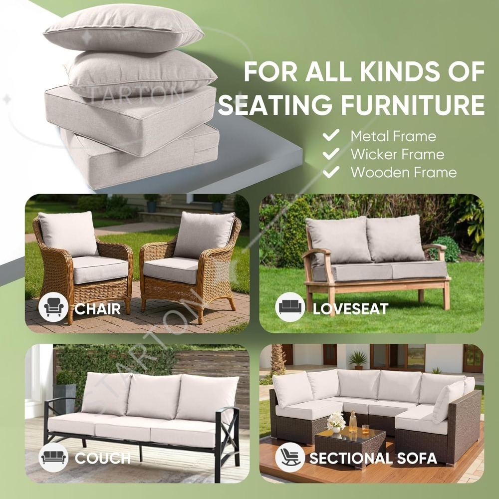 Conjunto de 3 almofadas para c - Outdoor Furniture Cushions 24 X 24 avaliação e preço