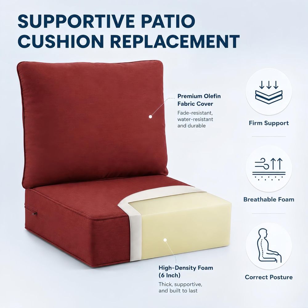 Conjunto de 4 Almofadas para A - Outdoor Furniture Cushions 24 X 24 avaliação e preço