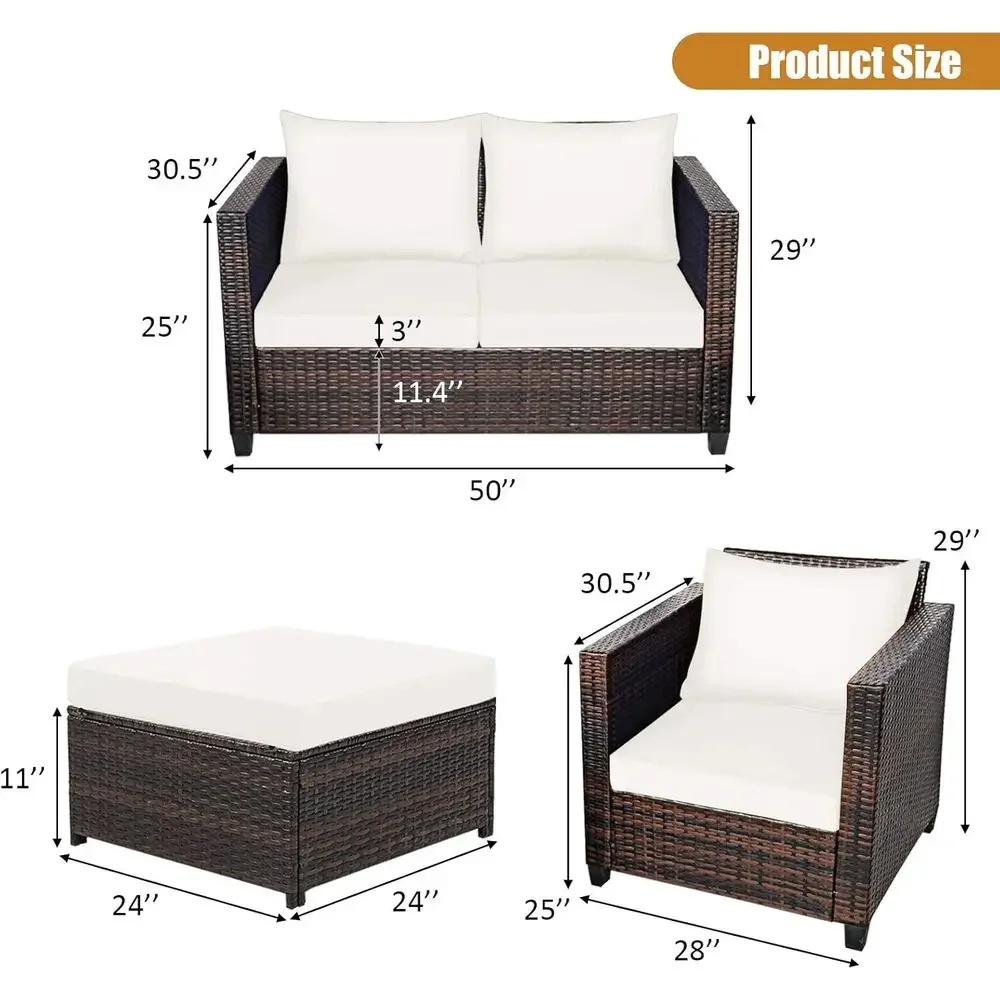 Conjunto de Móveis de Vime par - Outdoor Furniture Loveseat avaliação e preço