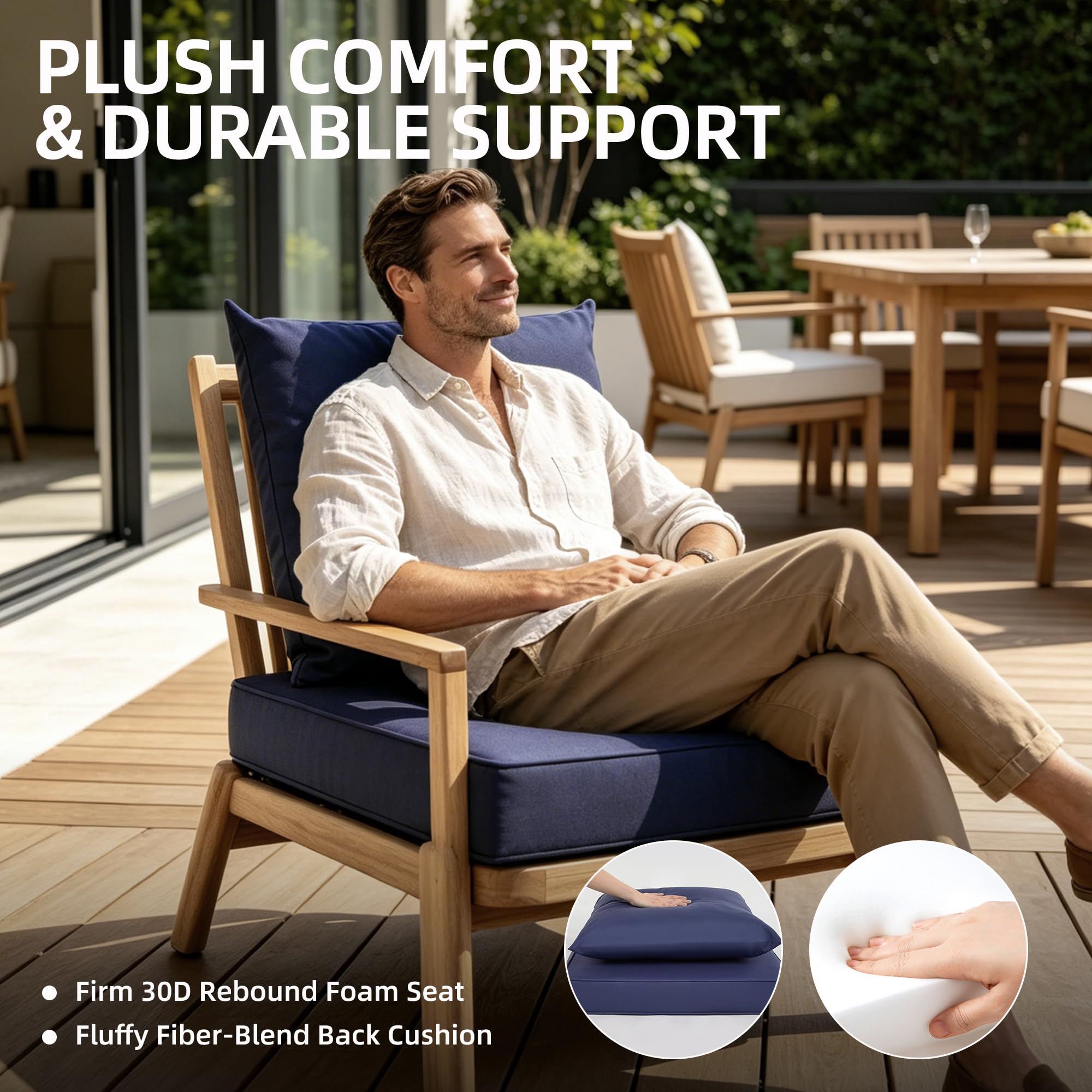 Conjunto de 4 almofadas para c - Outdoor Furniture Cushions 24 X 24 avaliação e preço
