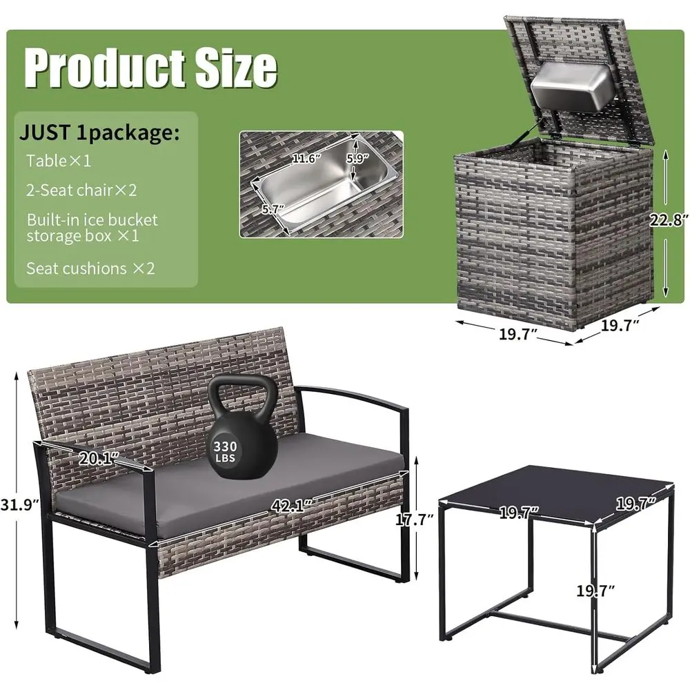 Conjunto de Móveis para Pátio  - Outdoor Furniture Loveseat avaliação e preço