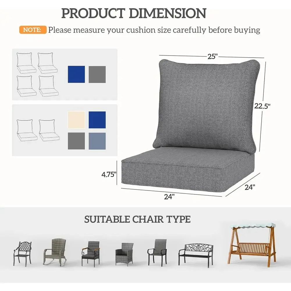 Conjunto de 2 Almofadas para C - Outdoor Furniture Cushions 24 X 24 avaliação e preço