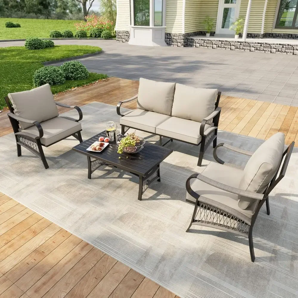 Conjunto de Móveis de Metal pa - Outdoor Furniture Loveseat avaliação e preço