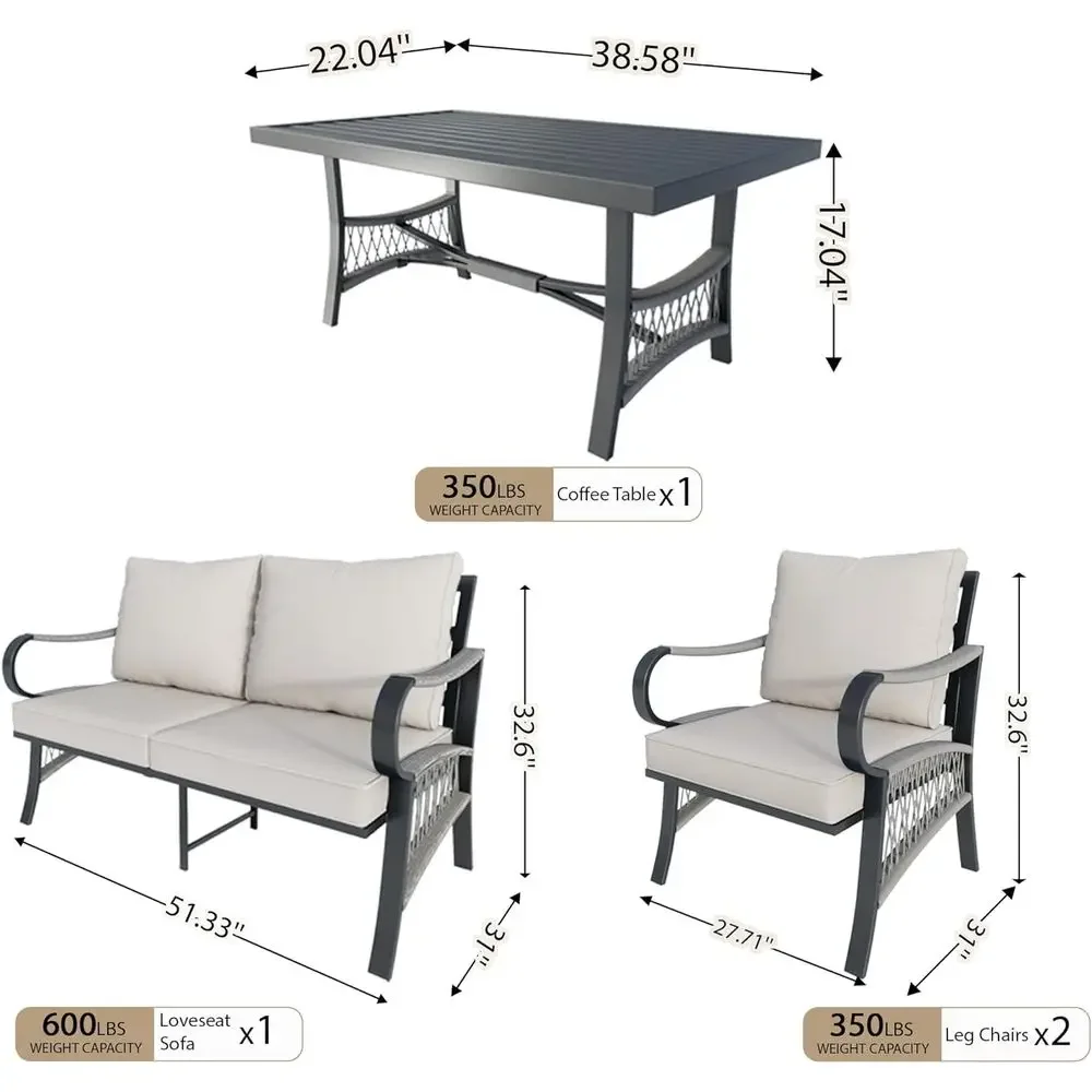 Conjunto de Móveis de Metal pa - Outdoor Furniture Loveseat avaliação e preço