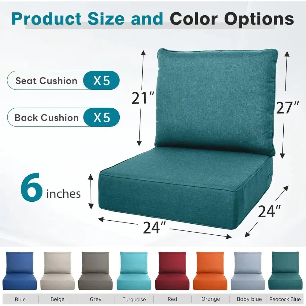 Conjunto de 6 Almofadas Grossa - Outdoor Furniture Cushions 24 X 24 avaliação e preço