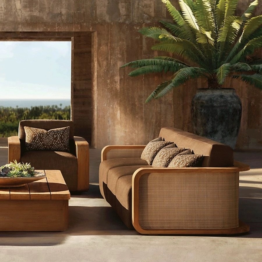 # Sofá Moderno de Teak com Des - Outdoor Furniture Teak avaliação e preço