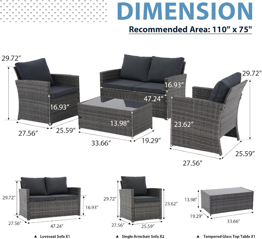 Conjunto de Móveis para Pátio  - Outdoor Furniture Loveseat avaliação e preço