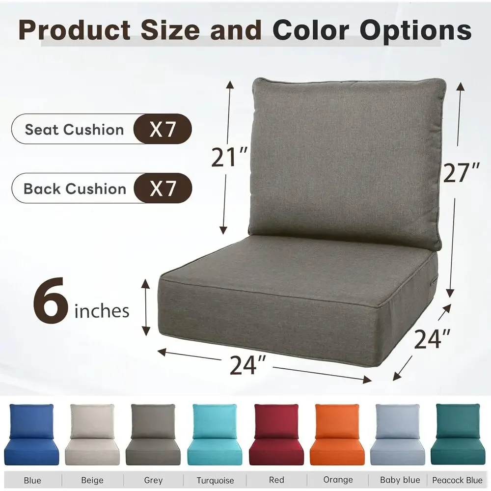 Conjunto de 6 Almofadas Grossa - Outdoor Furniture Cushions 24 X 24 avaliação e preço