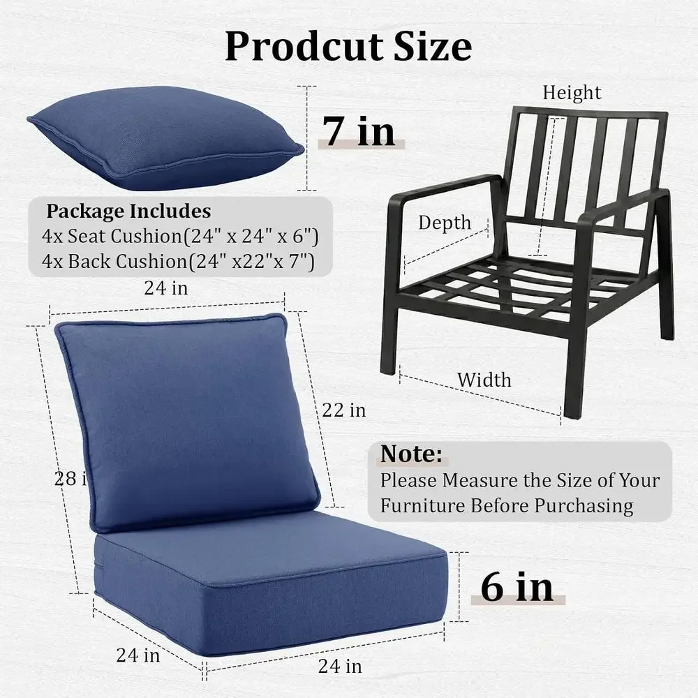 6 Almofadas Grossas para Cadei - Outdoor Furniture Cushions 24 X 24 avaliação e preço