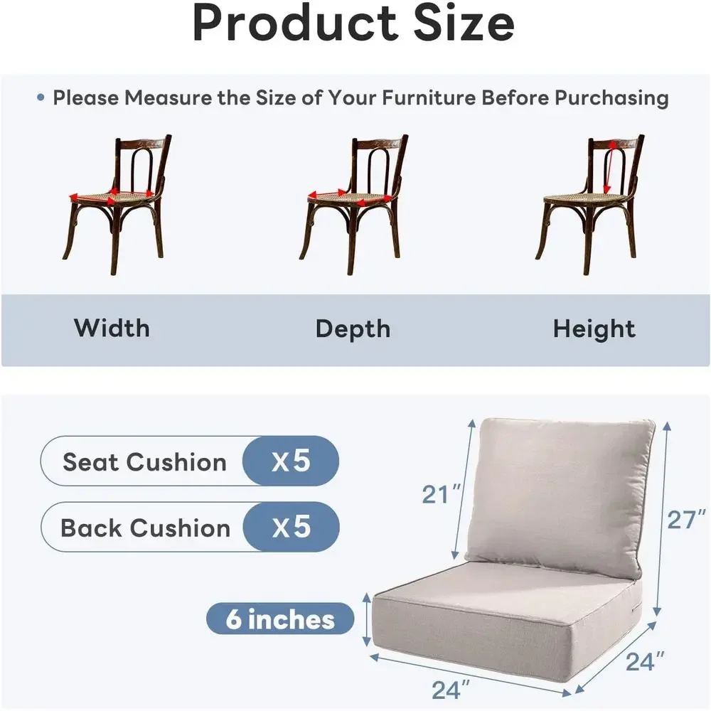 6 Almofadas Grossas para Cadei - Outdoor Furniture Cushions 24 X 24 avaliação e preço